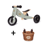 Load image into Gallery viewer, TINY TOT Sage Trike/Balance Bike &amp; Basket - Kinderfeets NZ
